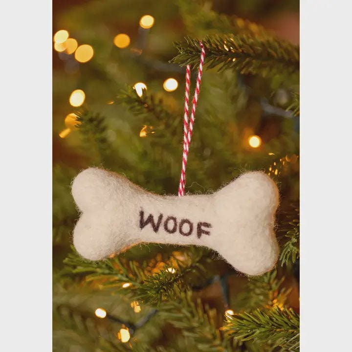 Namaste Homewares Felt Woof Bone Ornament