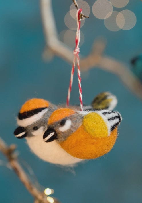 Namaste Homewares Yellow Felt Bird Ornaments