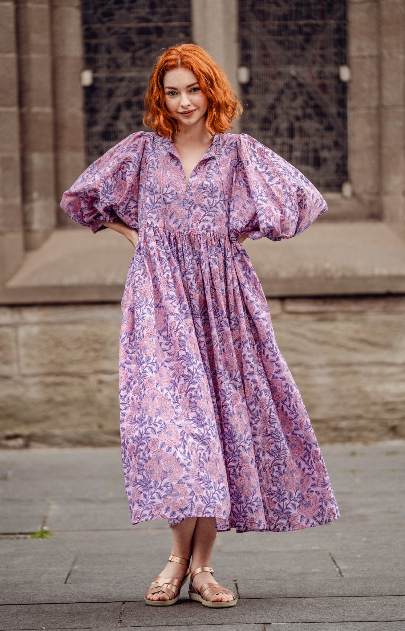 Twinflower Roberta Dress in Lilac Floral