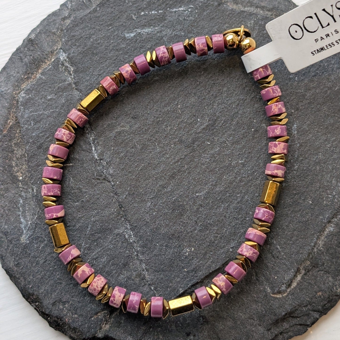 Oclys Jewellery Oclys Natural Stone Bracelet Lilac