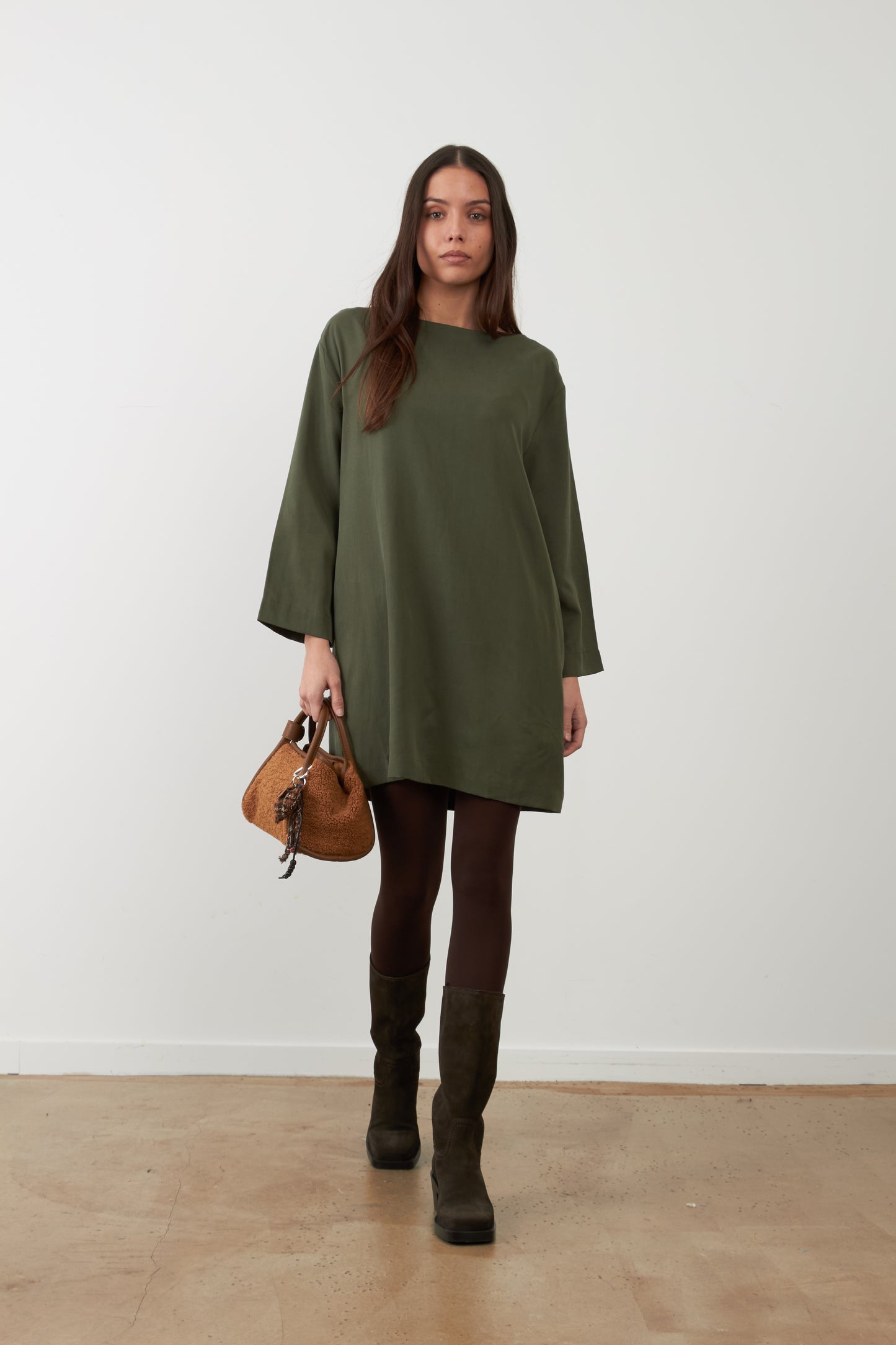 Orfeo Talia Dress Khaki Green