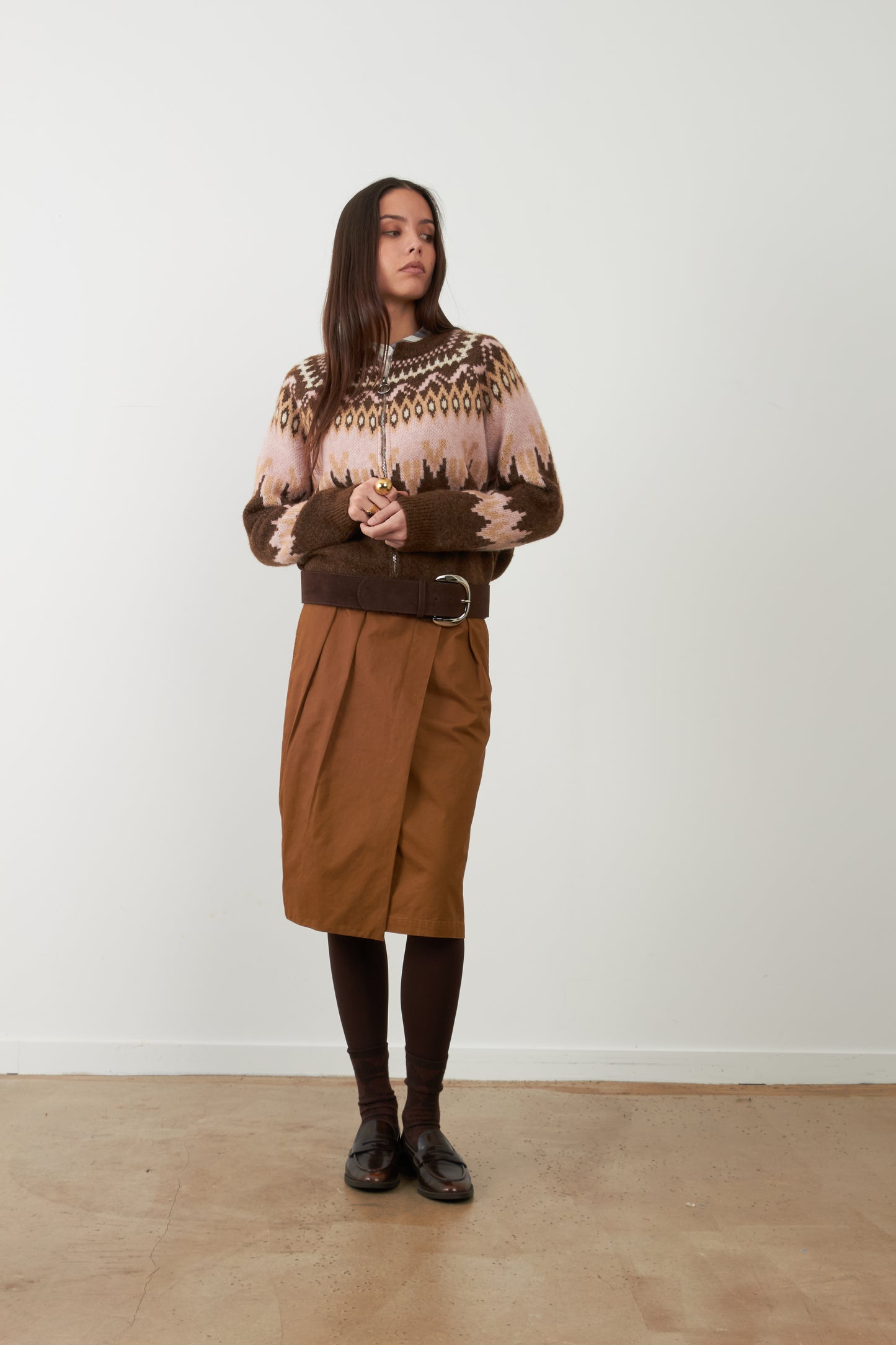 Orfeo Alistair Zipped Cardigan Choco/Rose