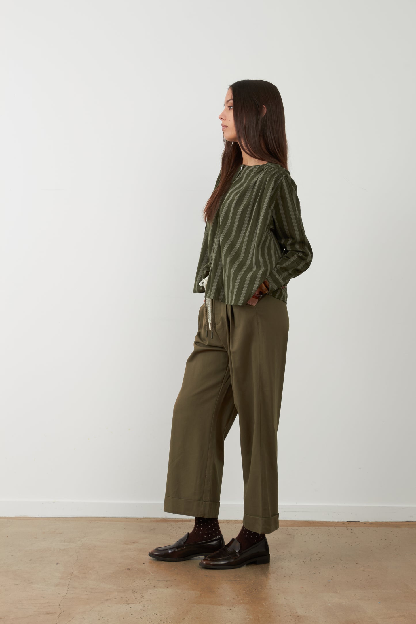 Orfeo Kristin Top Khaki Stripe