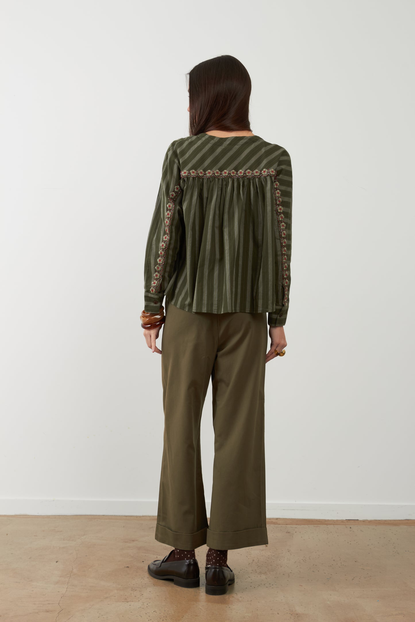 Orfeo Kristin Top Khaki Stripe