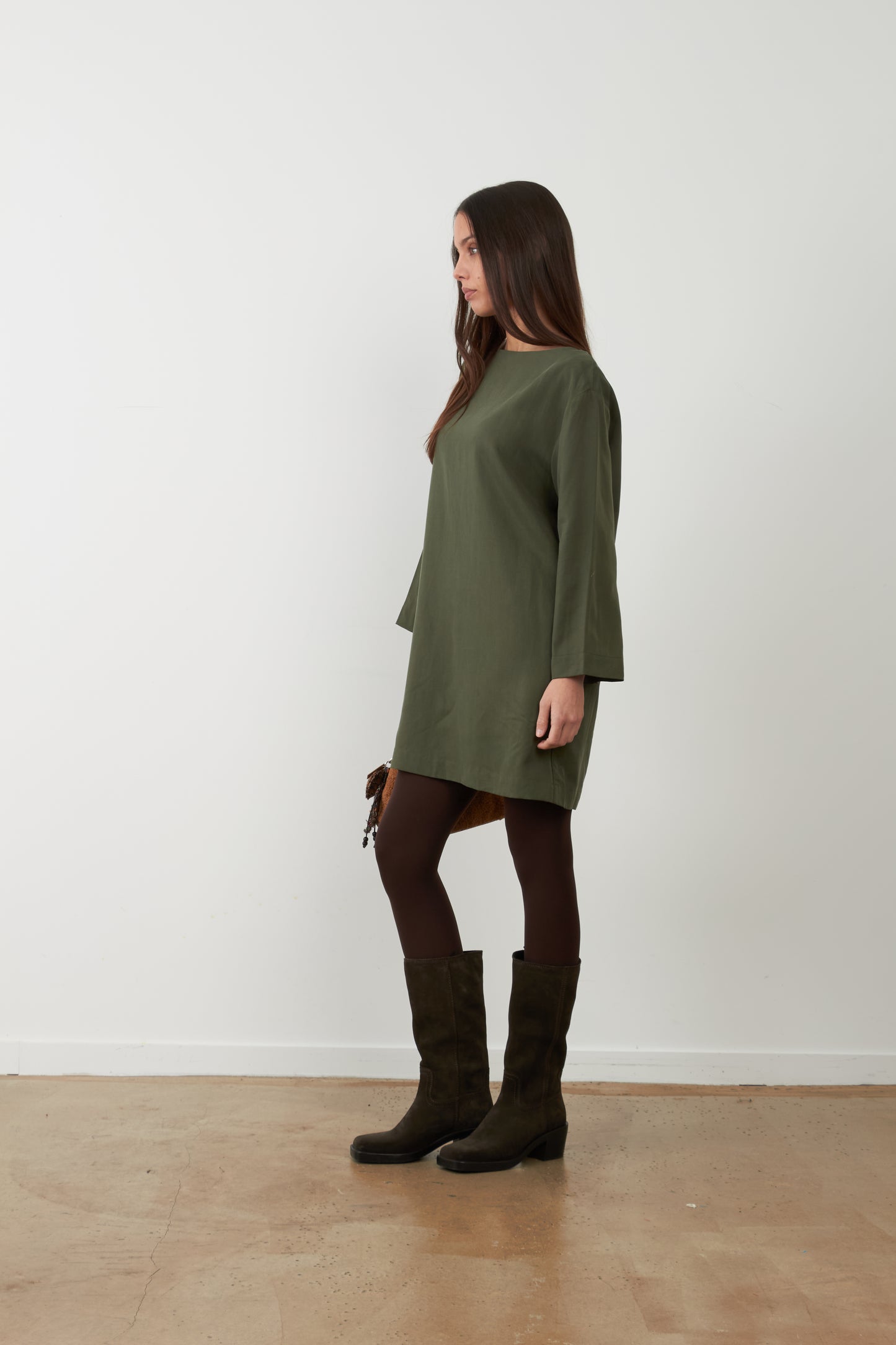 Orfeo Talia Dress Khaki Green