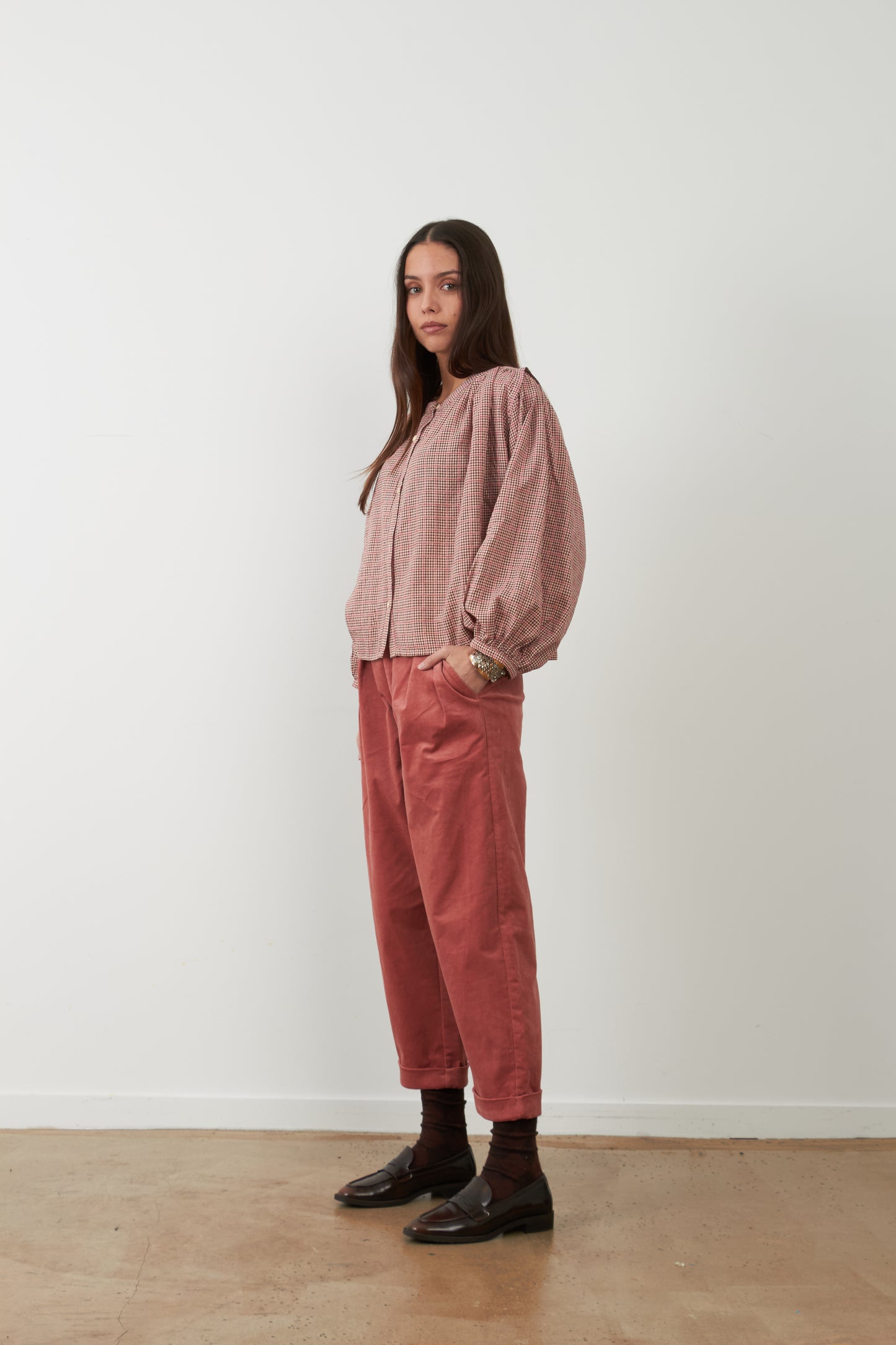 Orfeo Janet Top Rose Check