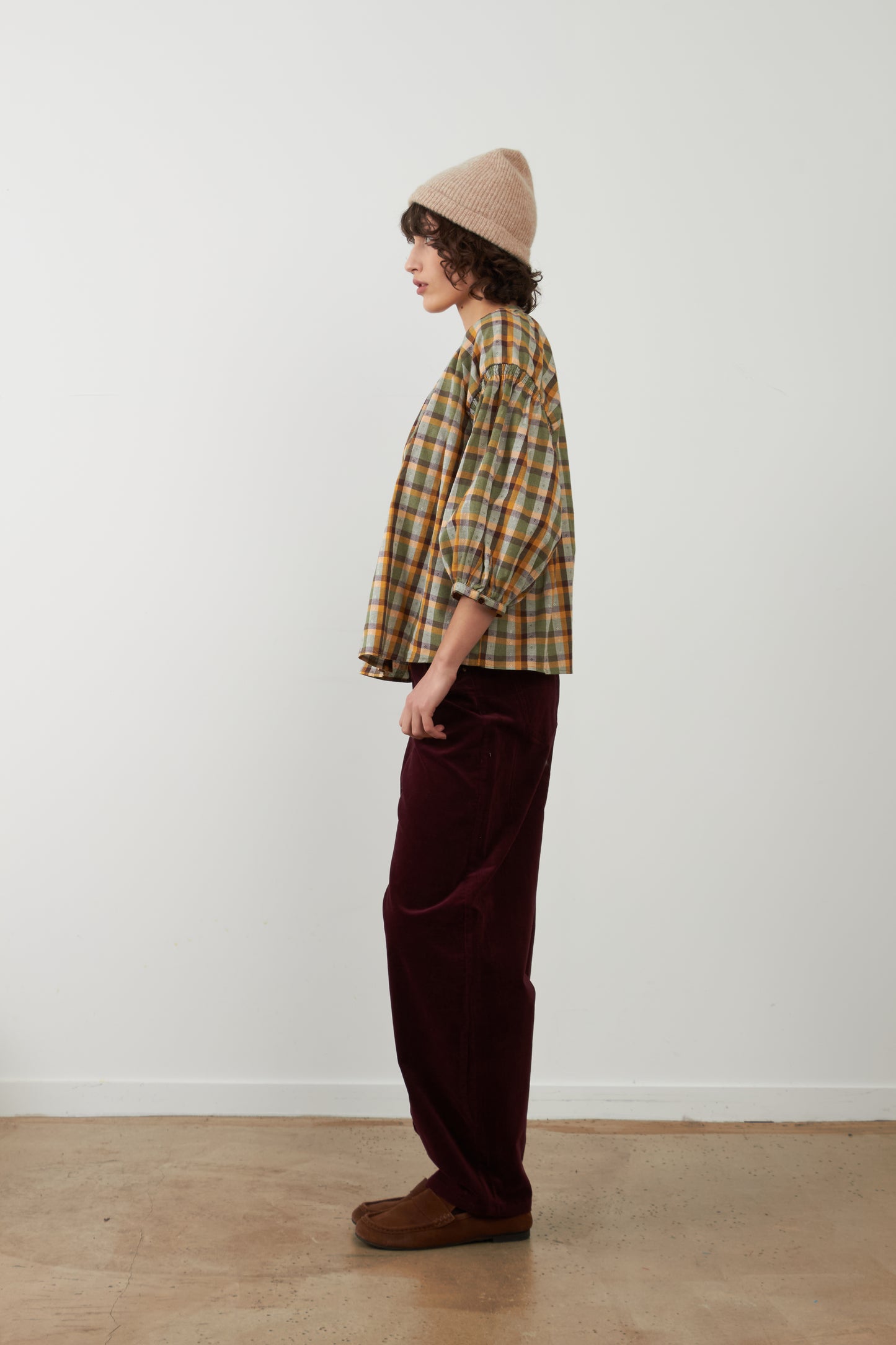 Orfeo Daniele Top Green Chocolate Check