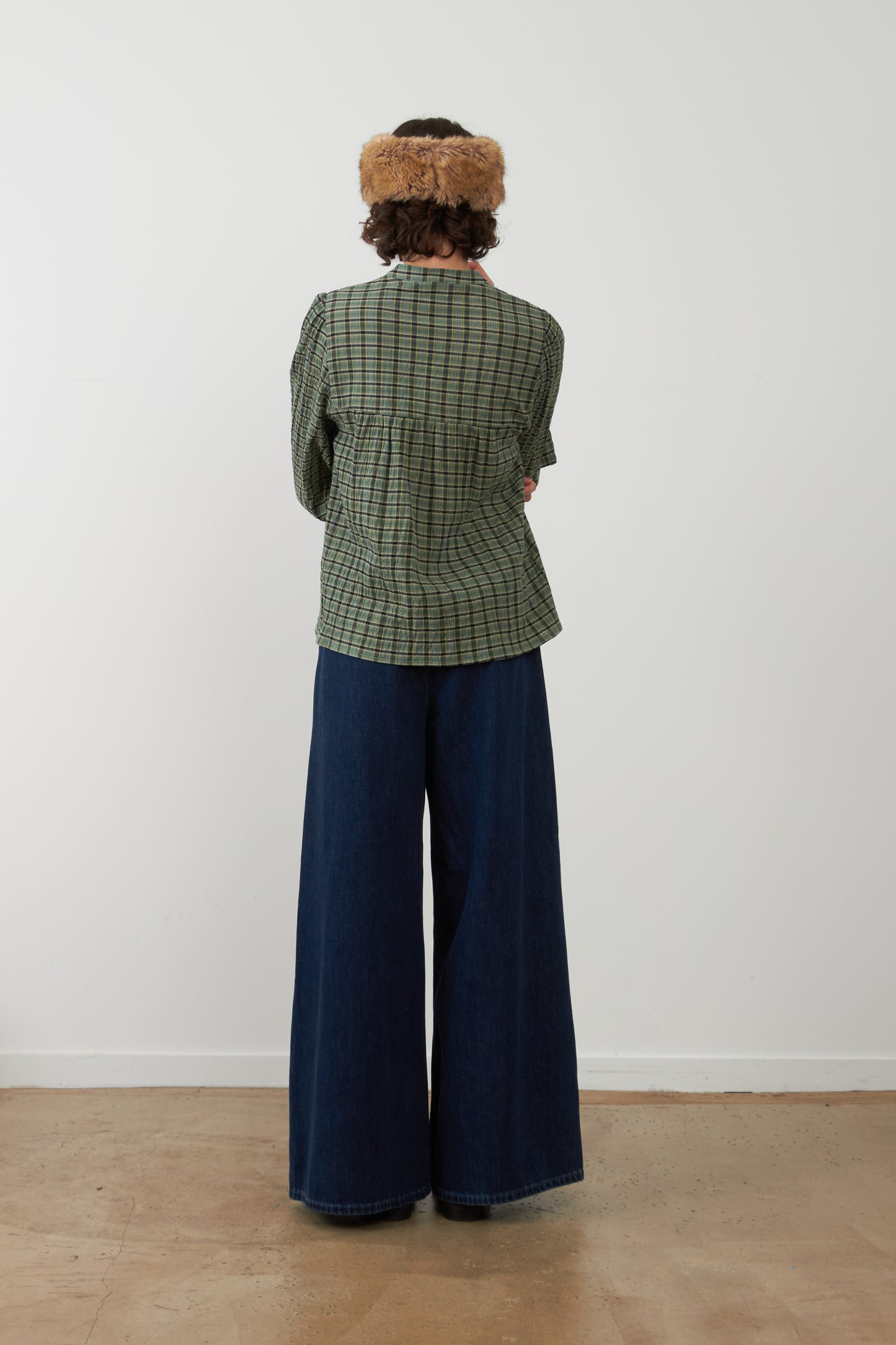 Orfeo Nolan Top Blue Check Patchwork