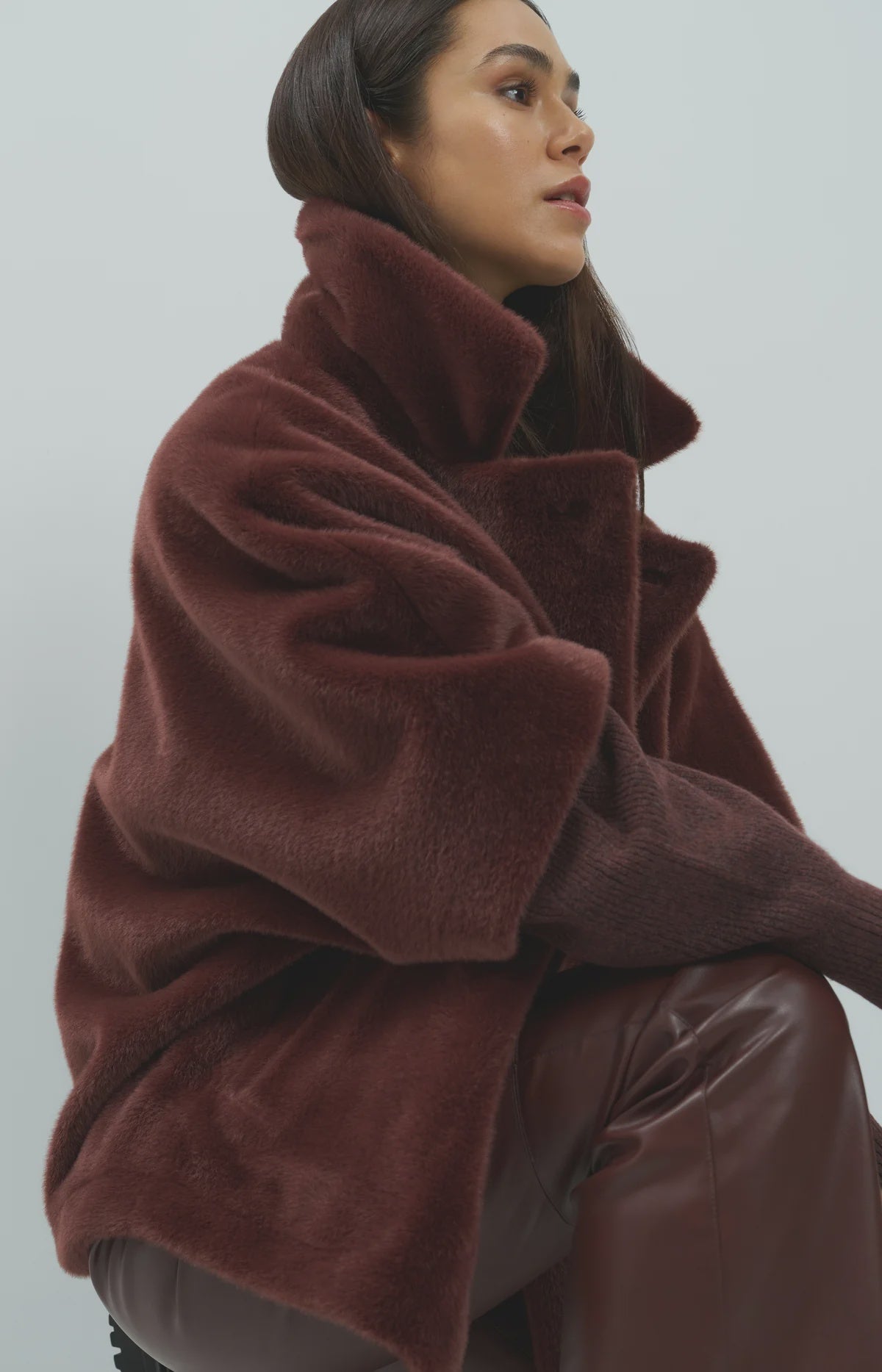 Yaya Oversized Reversible Faux Fur Jacket