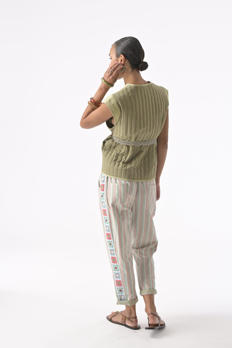 Orfeo Lola Trousers Multicolour Stripe - Precious Sparkle
