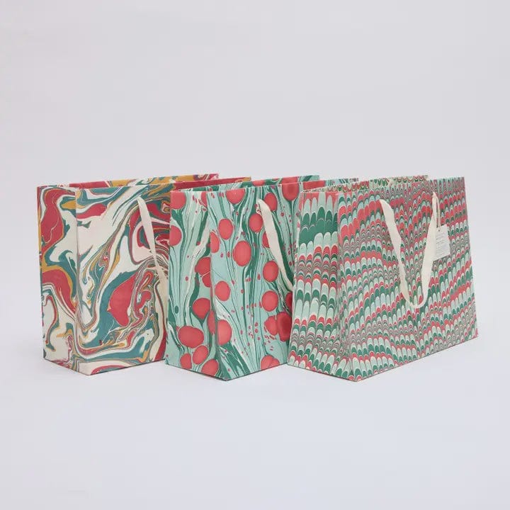 Paper Mirchi Homewares Paper Mirchi Hand Block Printed Large Gift Bag Christmas Splendour