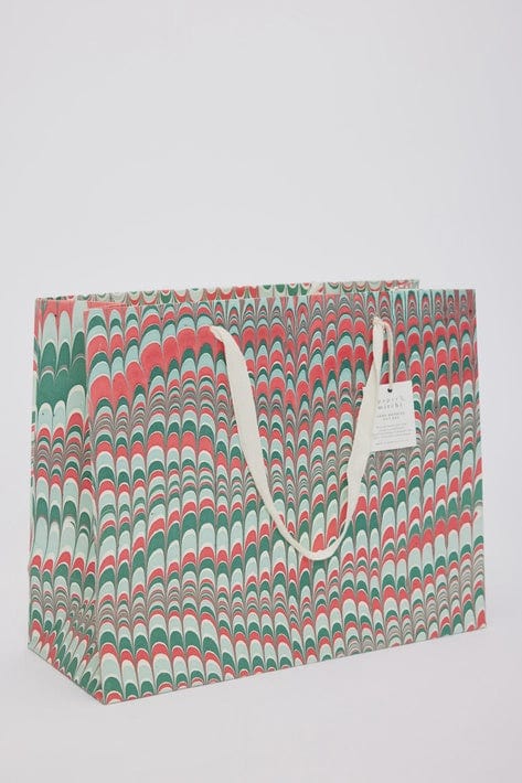 Paper Mirchi Homewares Paper Mirchi Hand Block Printed Large Gift Bag Christmas Splendour