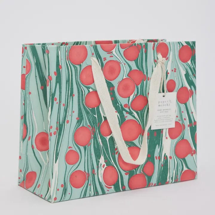 Paper Mirchi Homewares Paper Mirchi Hand Block Printed Medium Gift Bag Christmas Splendour