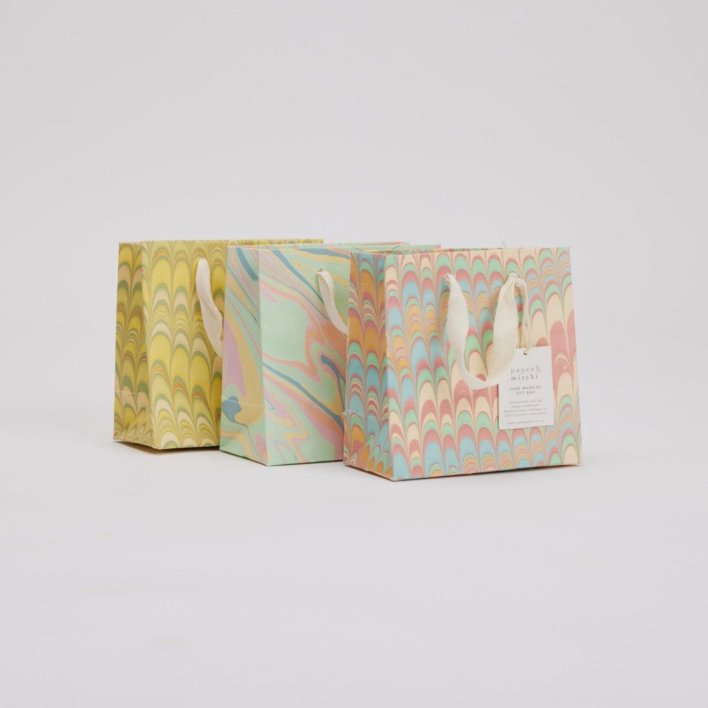 Paper Mirchi Homewares Paper Mirchi Hand Marbled Gift Bags Small Bouquet