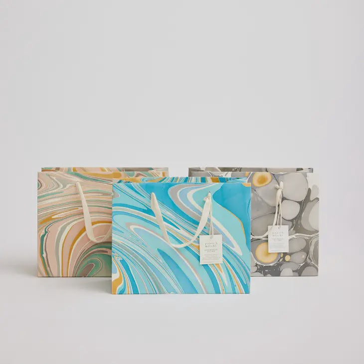 Paper Mirchi Homewares Paper Mirchi Hand Marbled Medium Gift Bag  Luxe