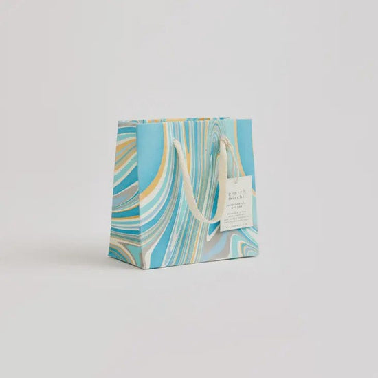 Paper Mirchi Homewares Paper Mirchi Hand Marbled Small Gift Bag Luxe