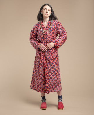Les Touristes Velvet Dressing Gown Famara Coral
