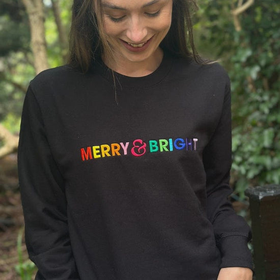 Percy & Nell Fashion Merry & Bright Rainbow Emroidered Sweatshirt