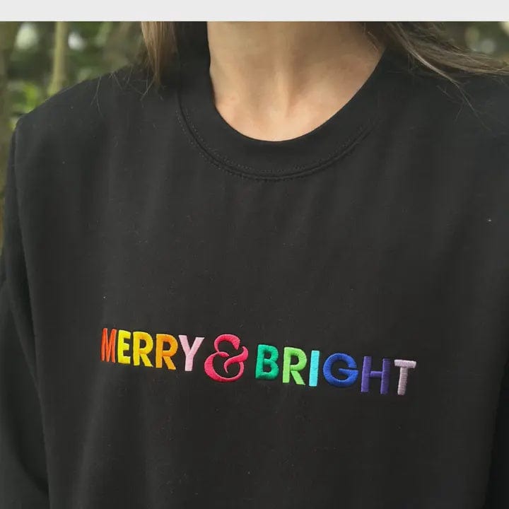 Percy & Nell Fashion Merry & Bright Rainbow Emroidered Sweatshirt