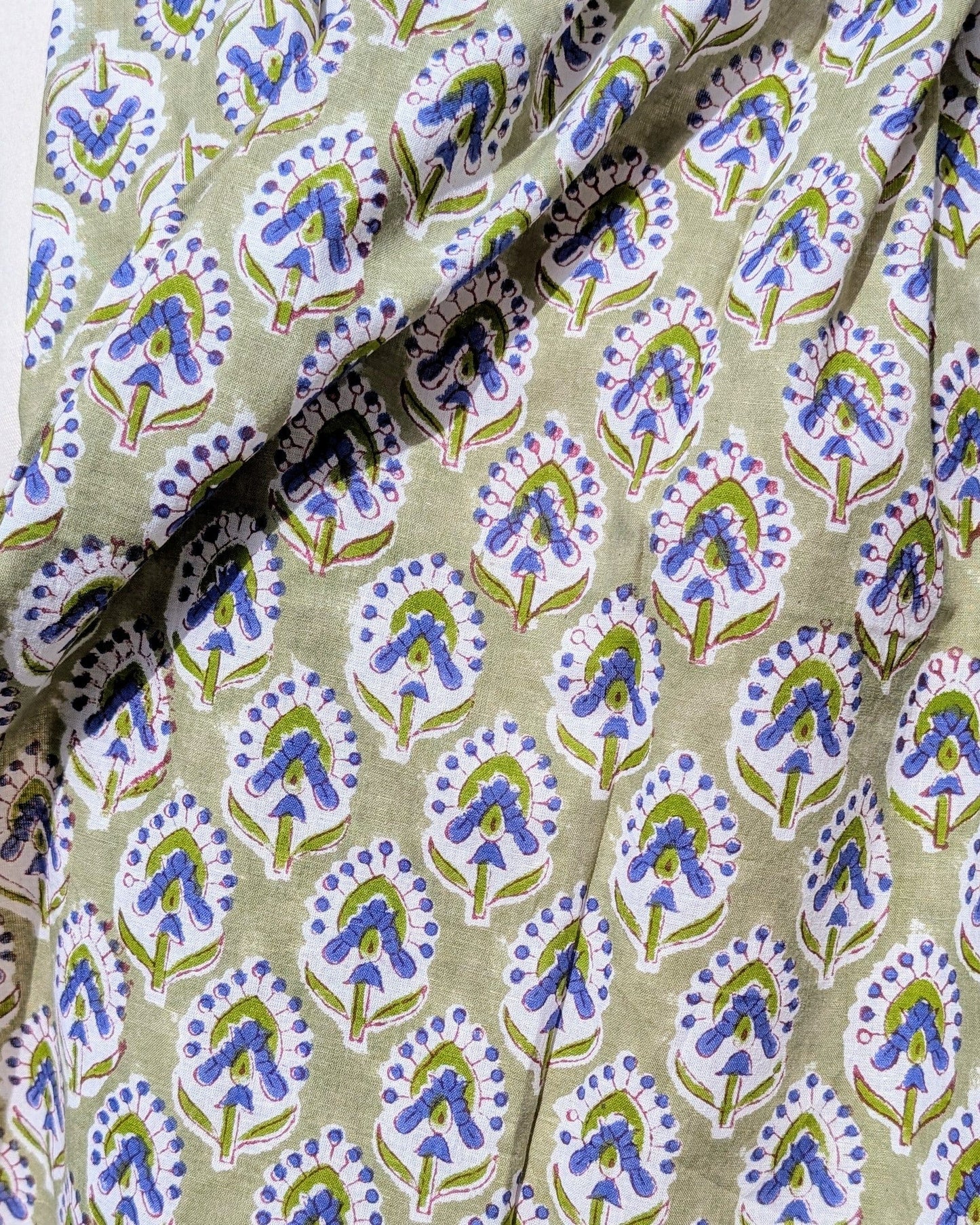 precious sparkle Accessories Green & Purple Pattern Block Print Scarf
