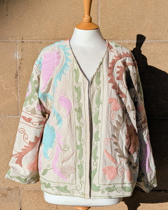 precious sparkle Fashion Anushka Pastel Tapestry Suzani Kimono Ladies Jacket No 20