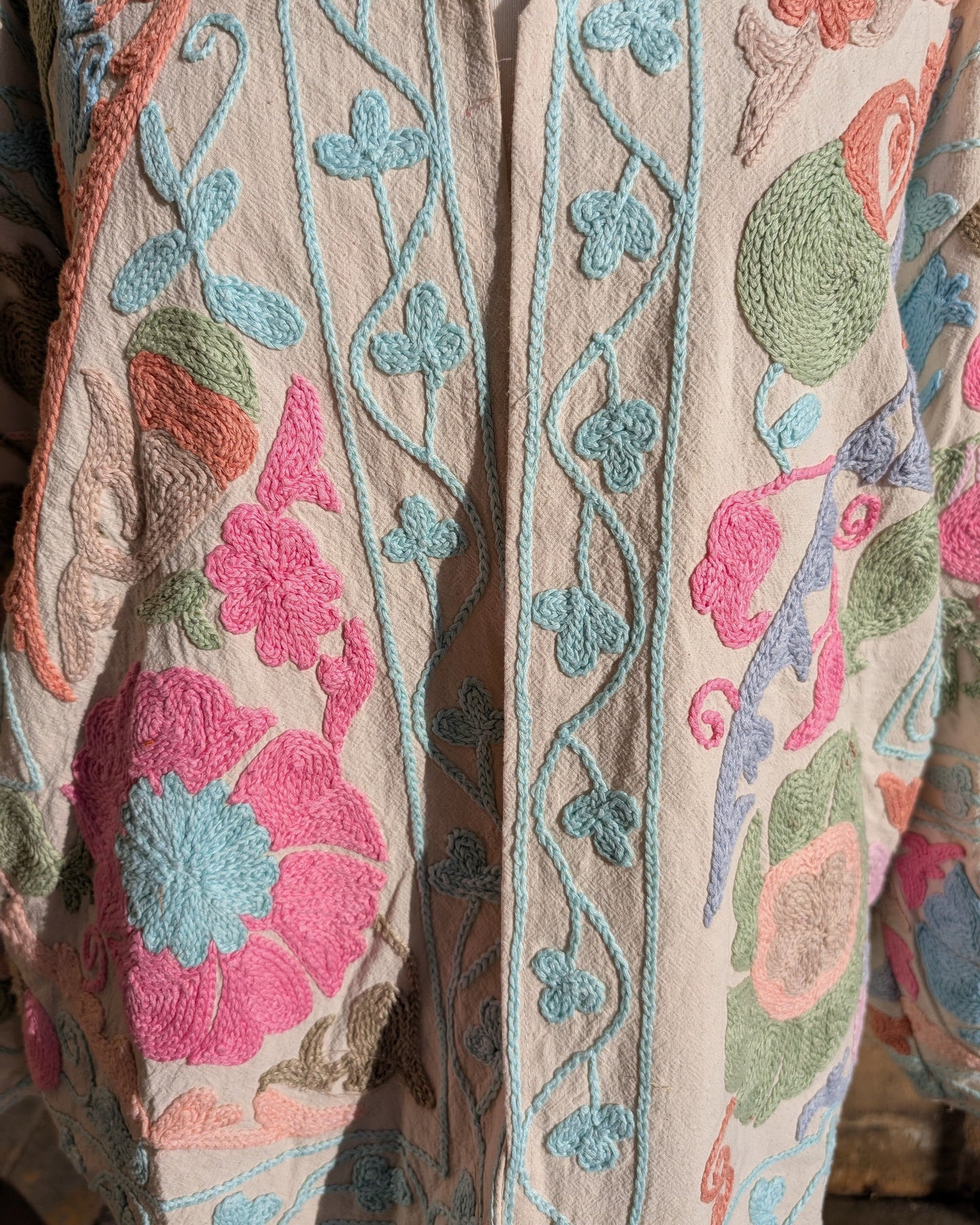 precious sparkle Fashion Anushka Pastel Tapestry Suzani Kimono Ladies Jacket No 22