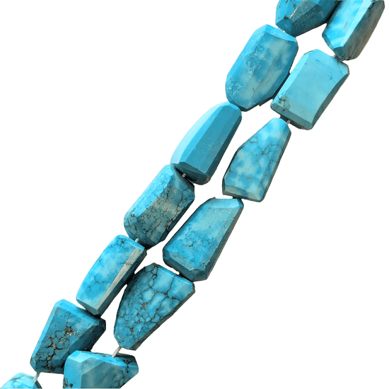 precious sparkle Semi Precious Beads Natural Turquoise Faceted Nugget Bead