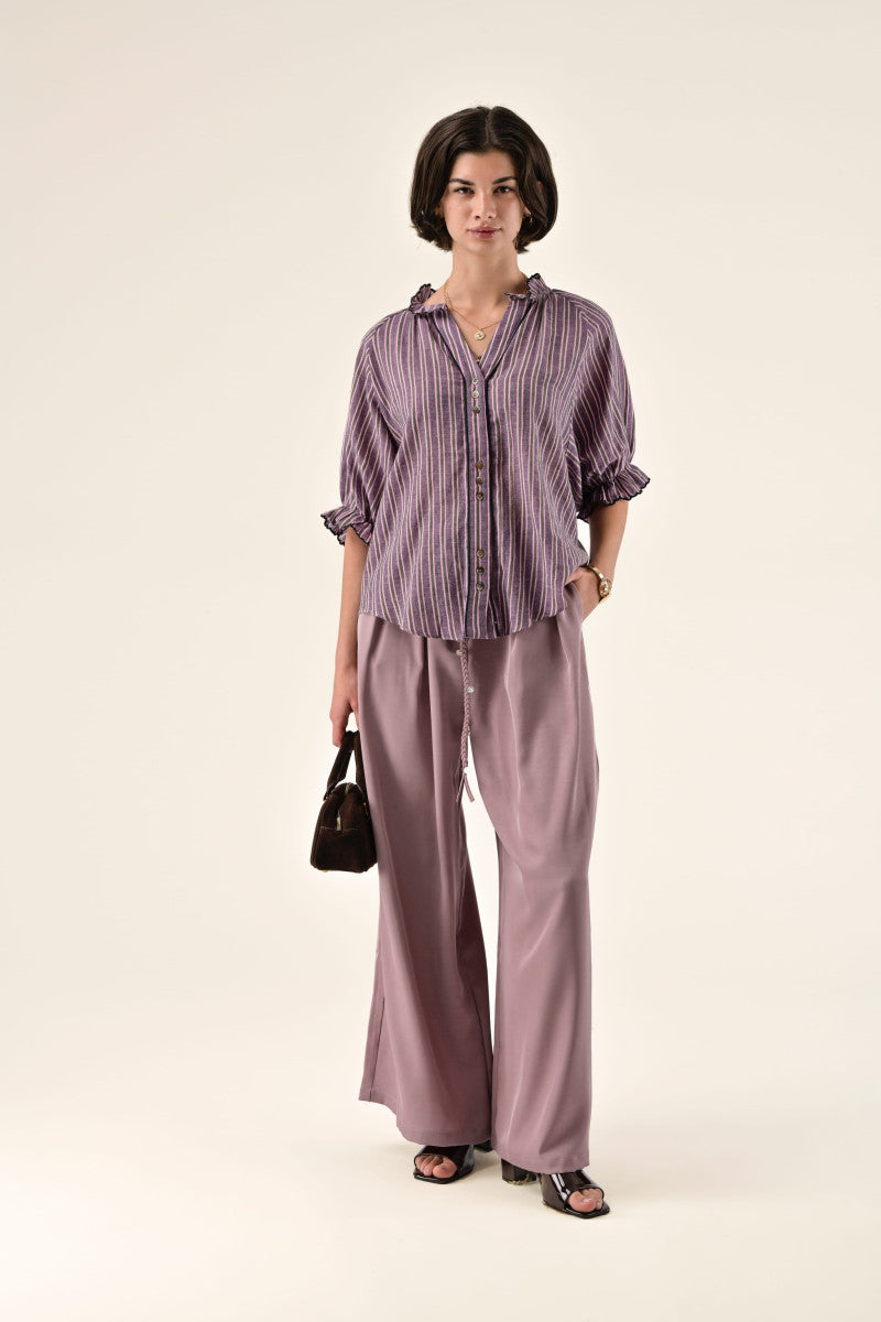 Orfeo Clery Blouse Rayure Violet