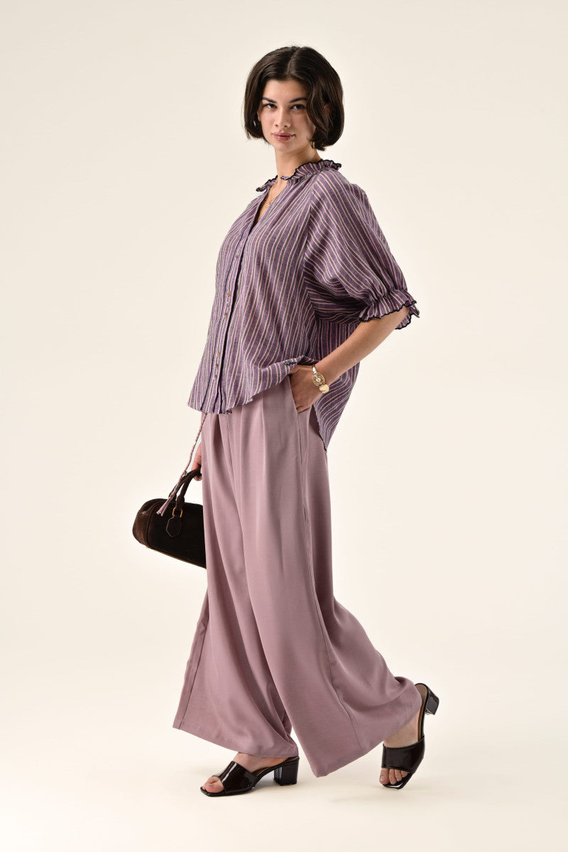 Orfeo Clery Blouse Rayure Violet