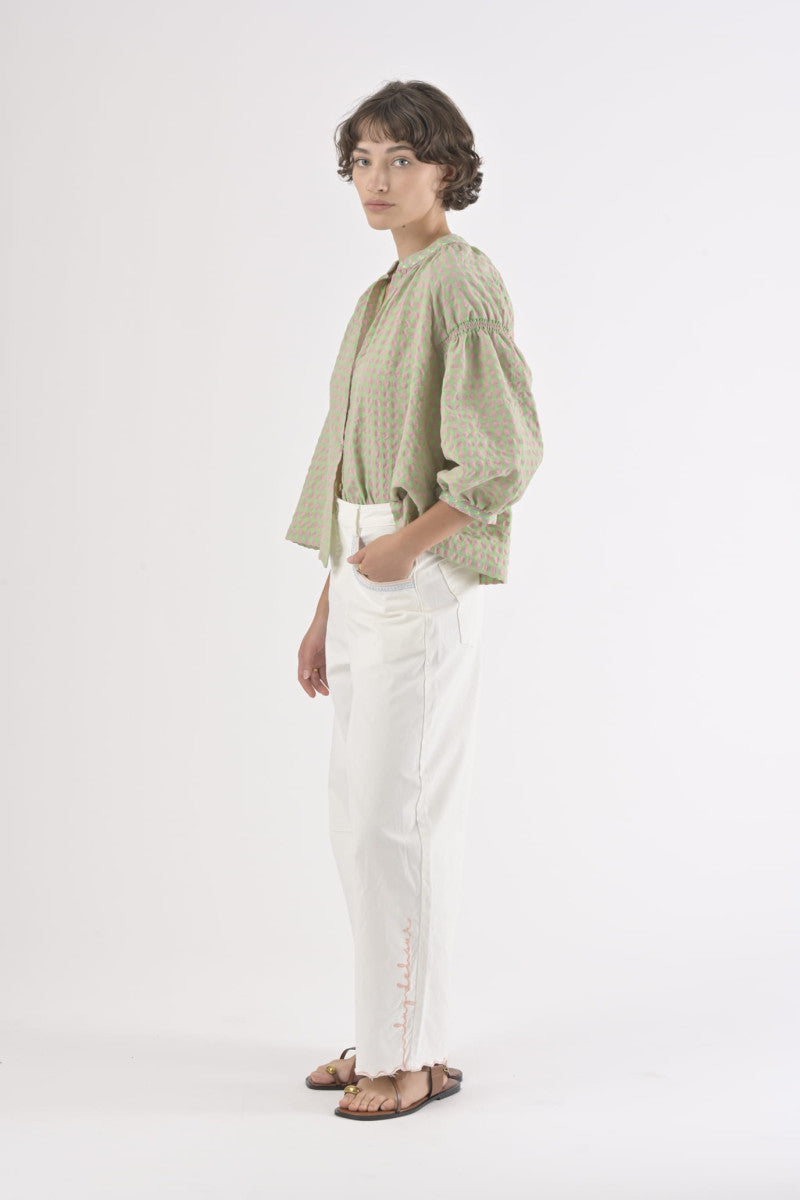Orfeo Daniele Blouse Checkered Rose - Precious Sparkle