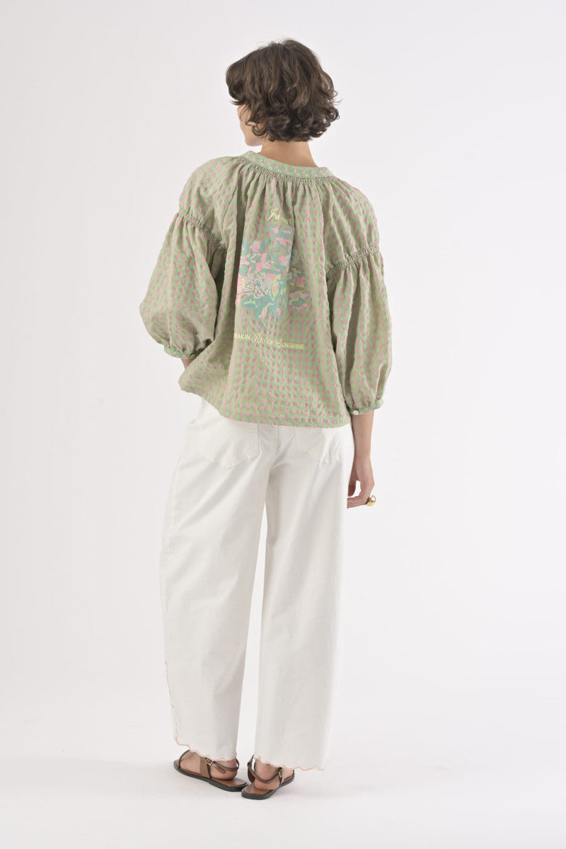 Orfeo Daniele Blouse Checkered Rose - Precious Sparkle
