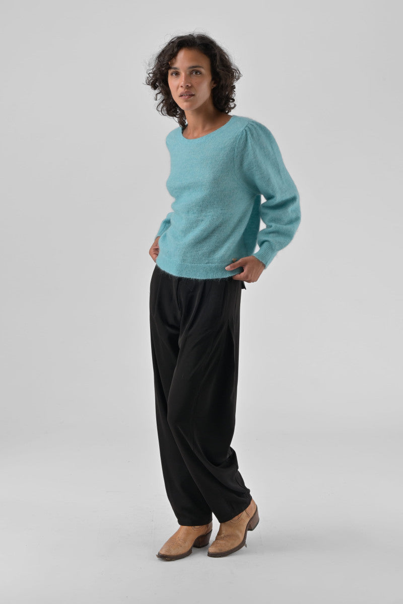 Orfeo Zephyra Pull Over Sweater Aqua - Precious Sparkle