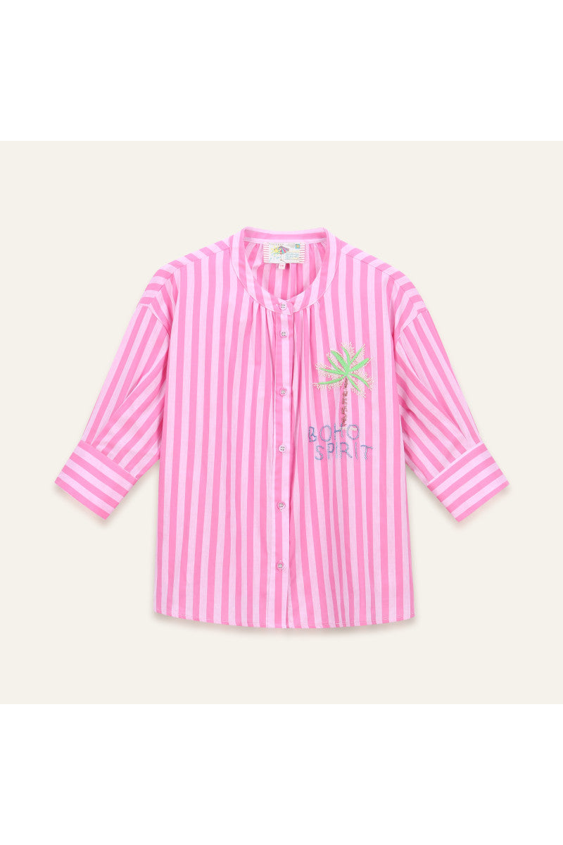 Orfeo Simone Blouse Pink Stripe - Precious Sparkle