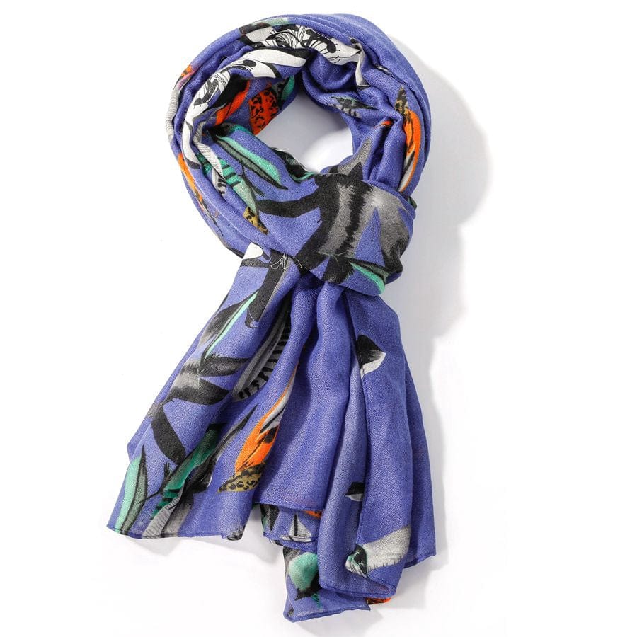 Pure Fashions Accessories Feather Scarf Blue