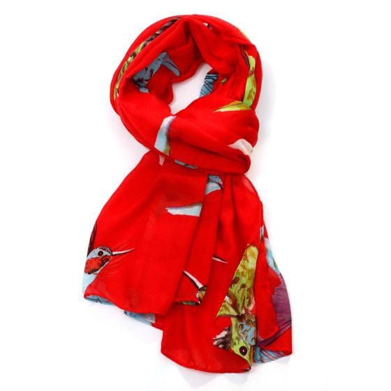 Pure Fashions Accessories Hummingbird Scarf Red