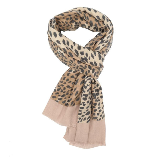 Pure Fashions Accessories Leopard Print Scarf Cream