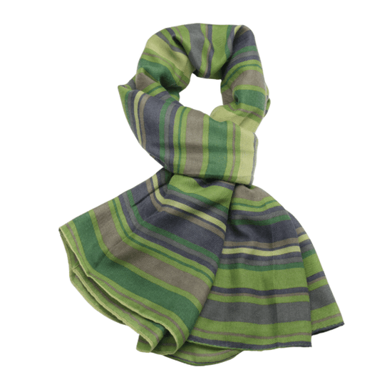 Pure Fashions Accessories Stripes Scarf Green