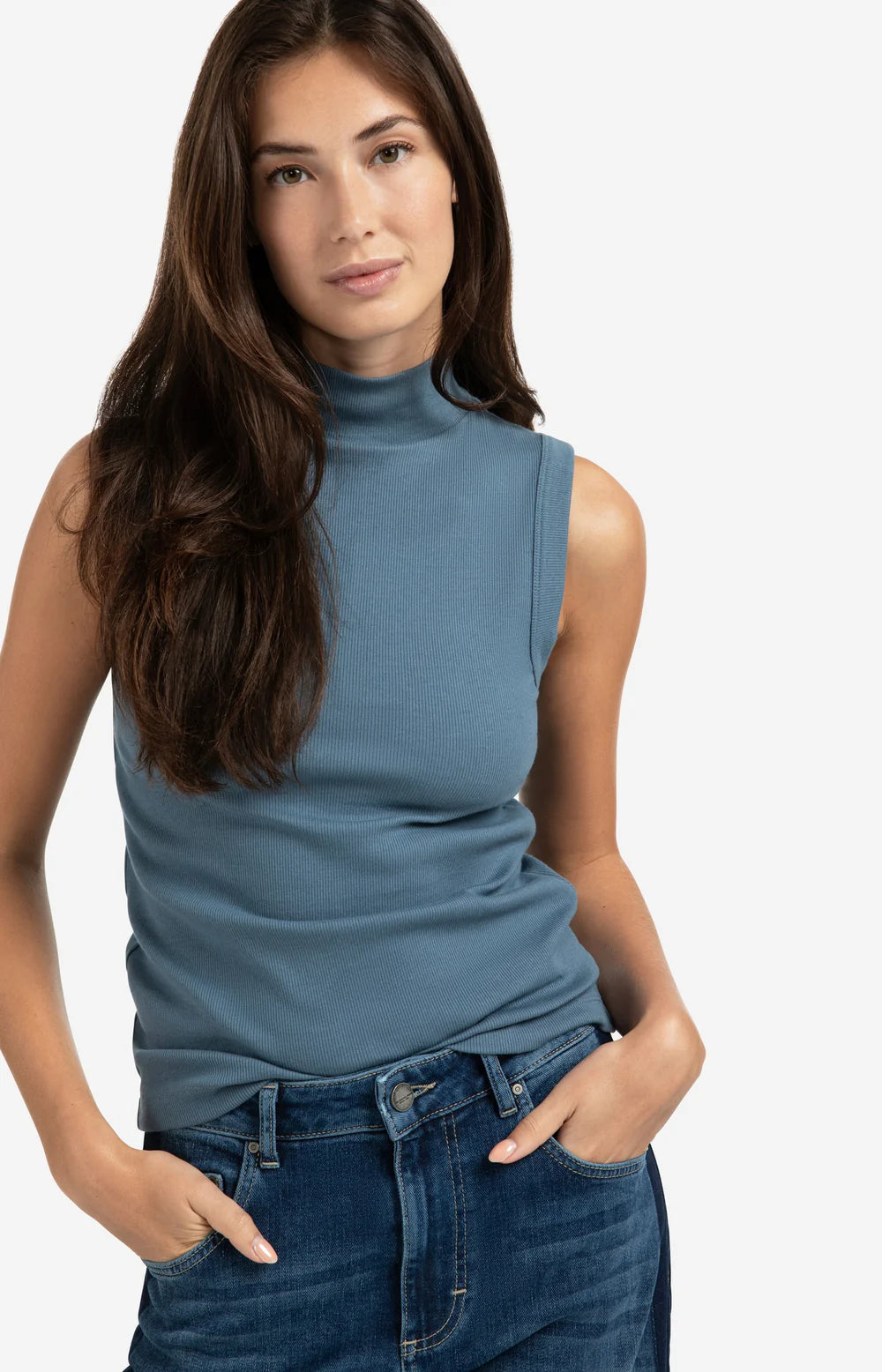 YAYA Ribbed Singlet w/ High Neck