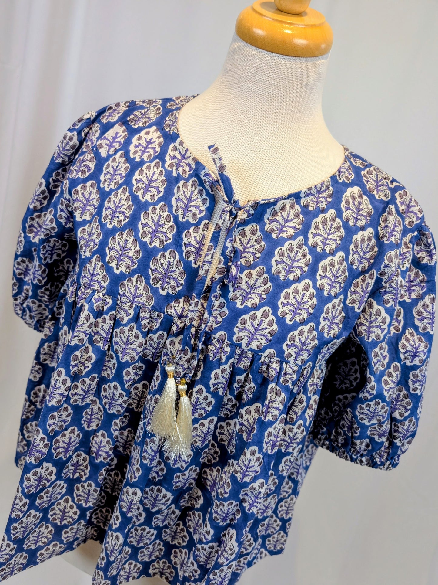 Twinflower Clemence Blouse in Navy Repeat