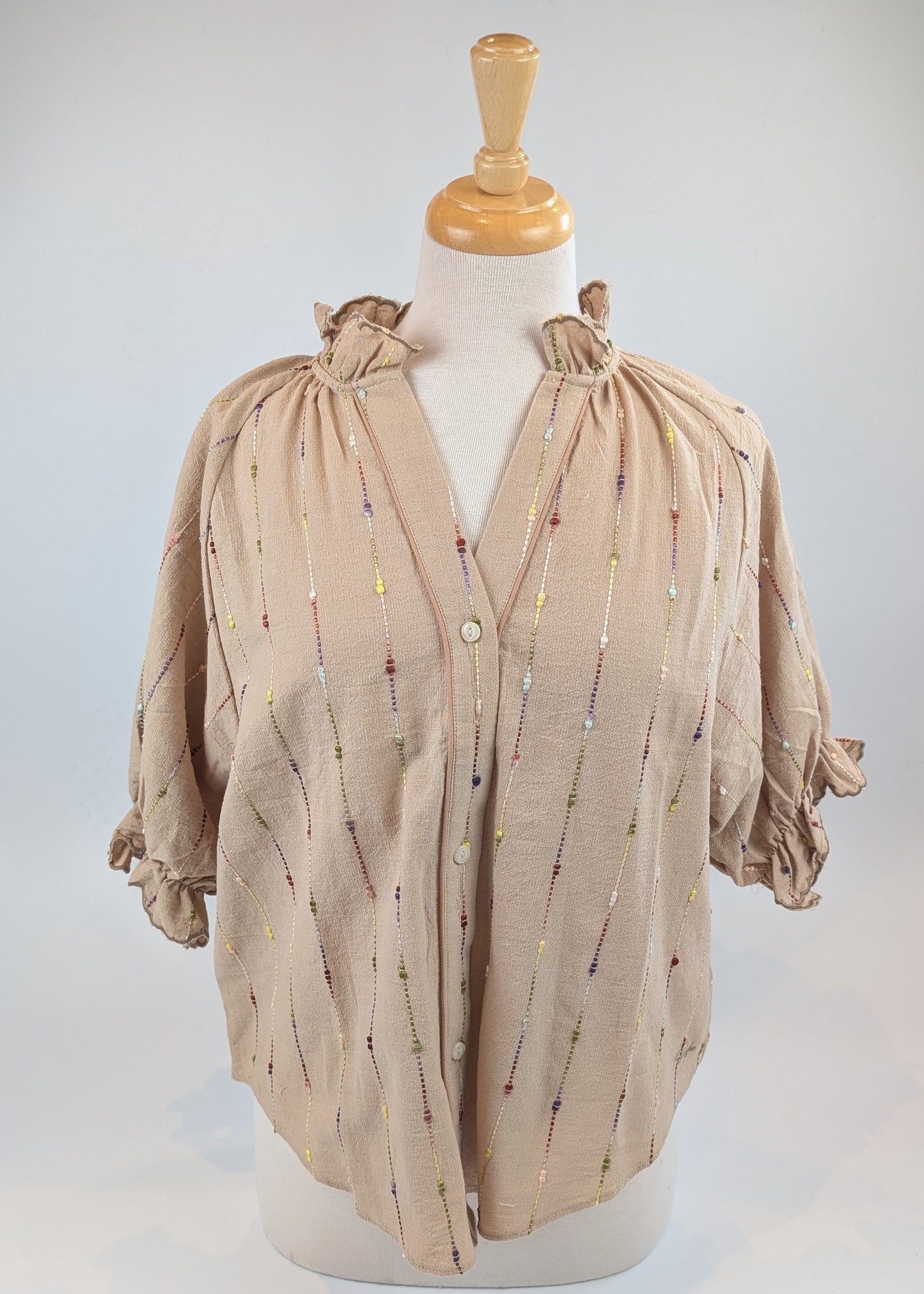 Orfeo Clery Blouse Beige - Precious Sparkle