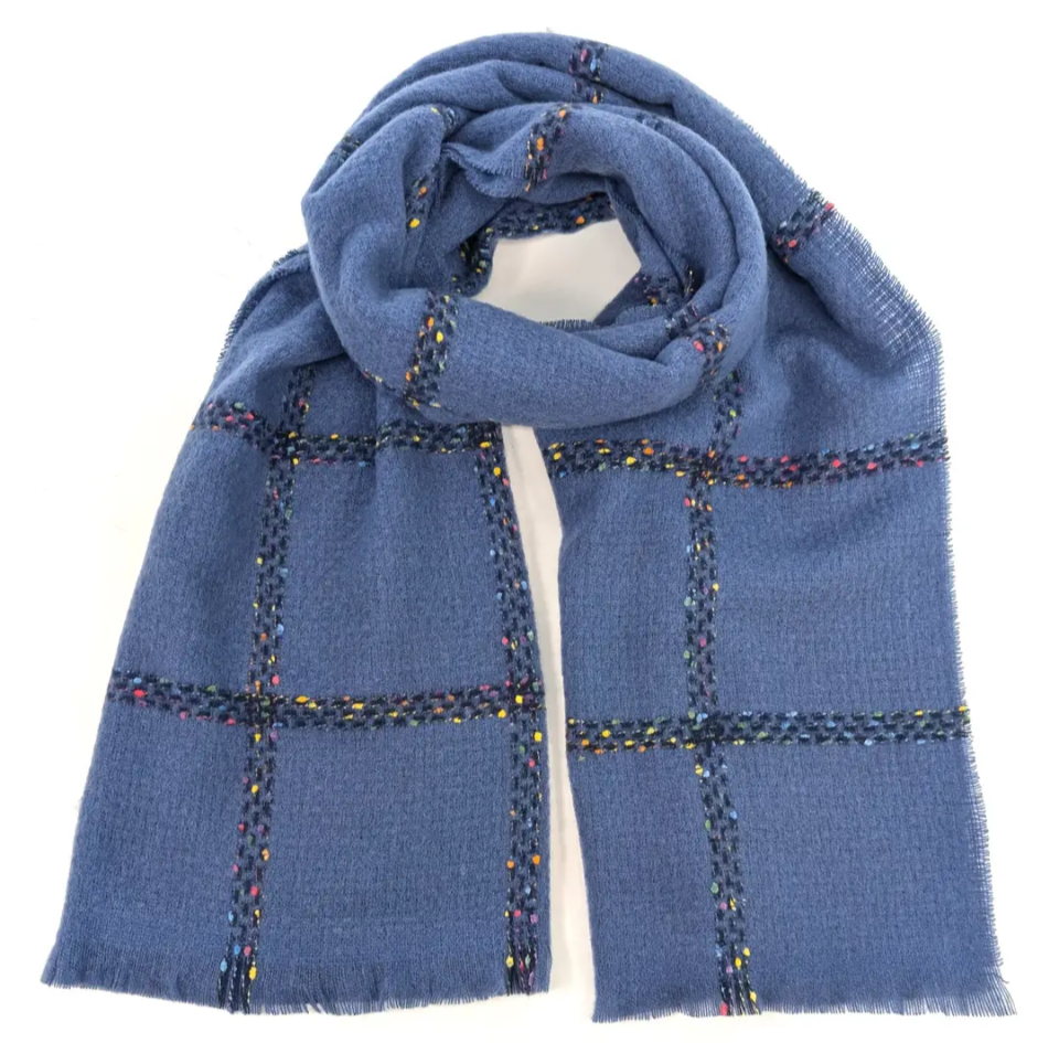 Pantai Spotty Boxy Thick Scarf Sky Blue