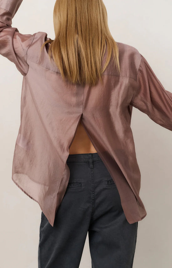 Yaya Sheer Blouse with Back Detail Pink