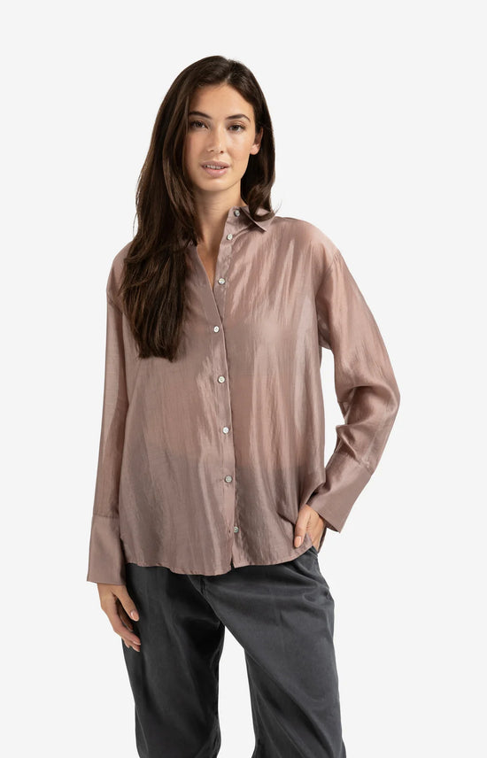 Yaya Sheer Blouse with Back Detail Pink