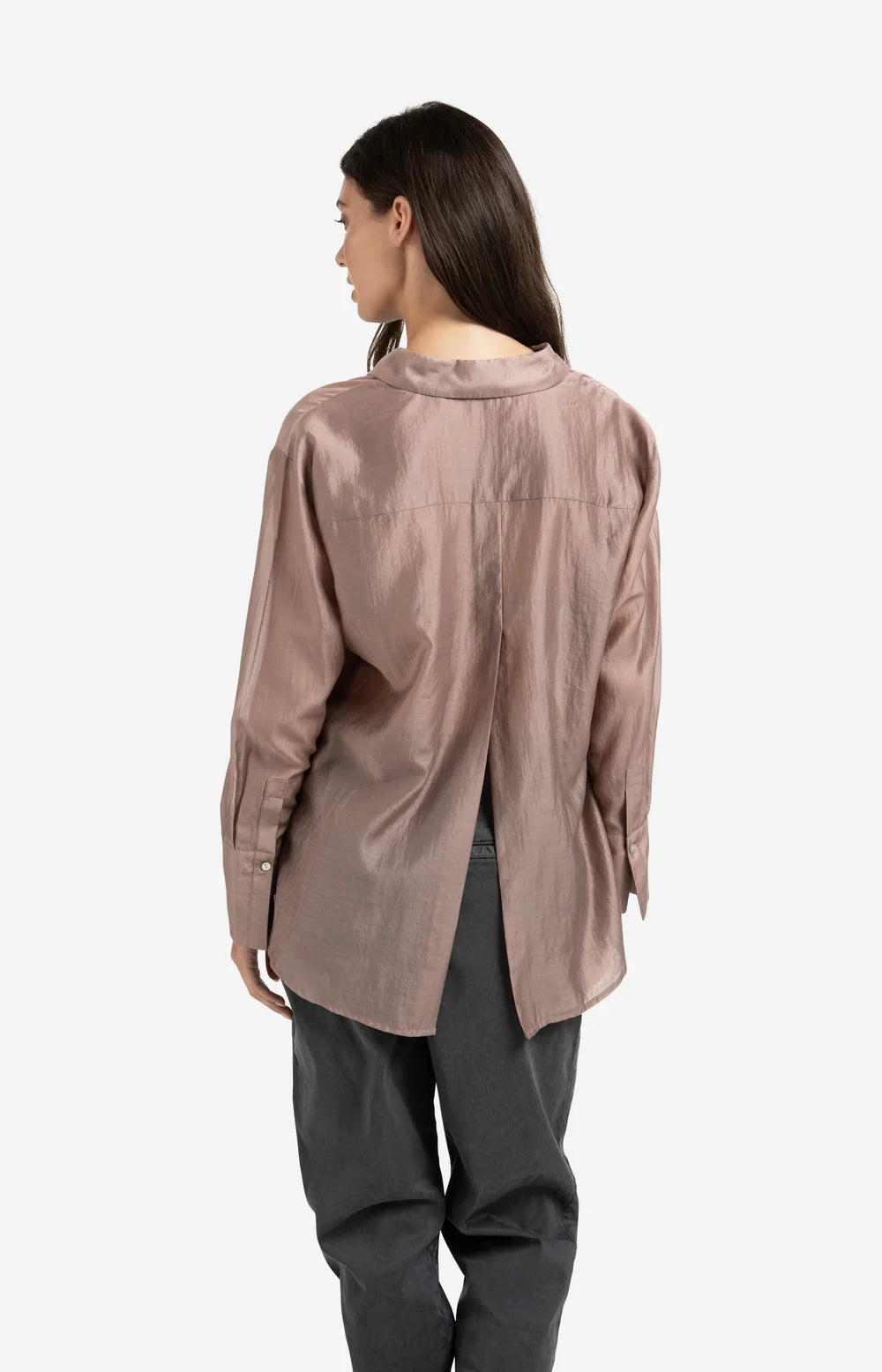 Yaya Sheer Blouse with Back Detail Pink