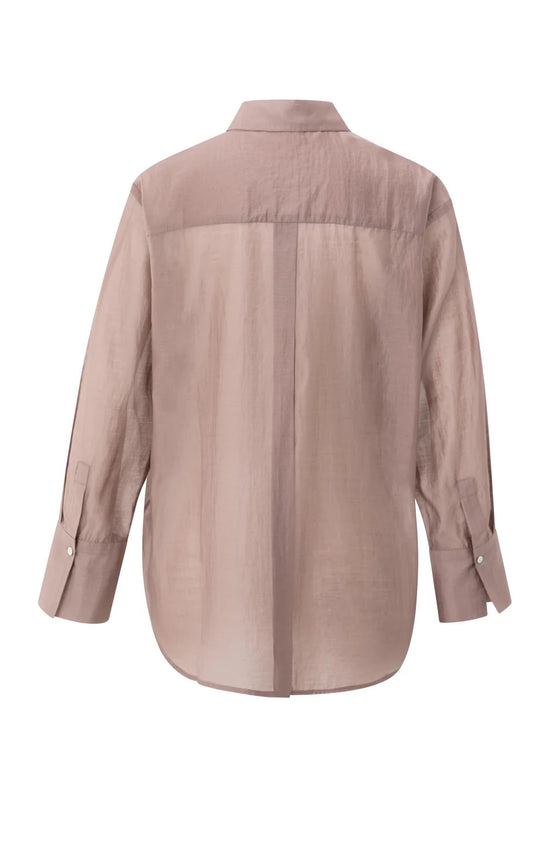 Yaya Sheer Blouse with Back Detail Pink