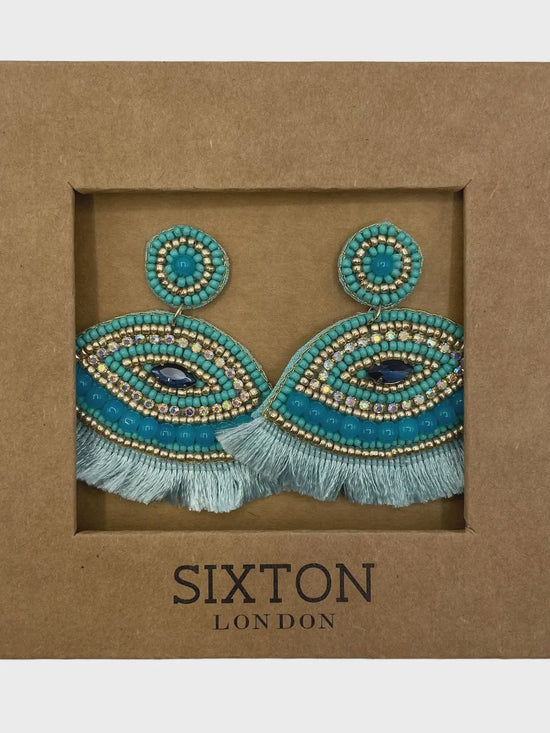 Sixton London Accessories Sixton London Turquoise Tassel Lash Earrings