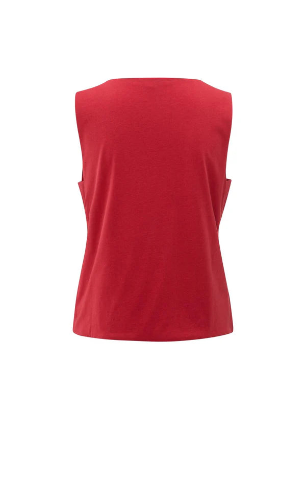 YAYA Sleeveless Top Cut Out Detail Red