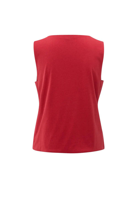YAYA Sleeveless Top Cut Out Detail Red