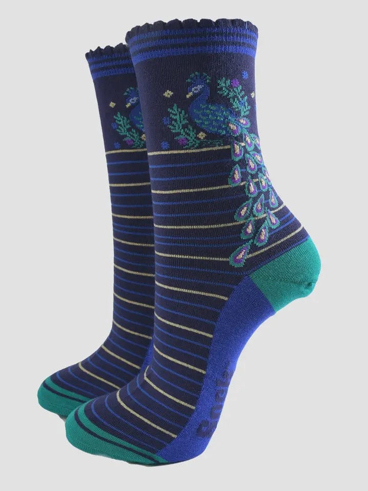 Sock Talk Accessories Sock Talk Bamboo Socks Peacock Wreath