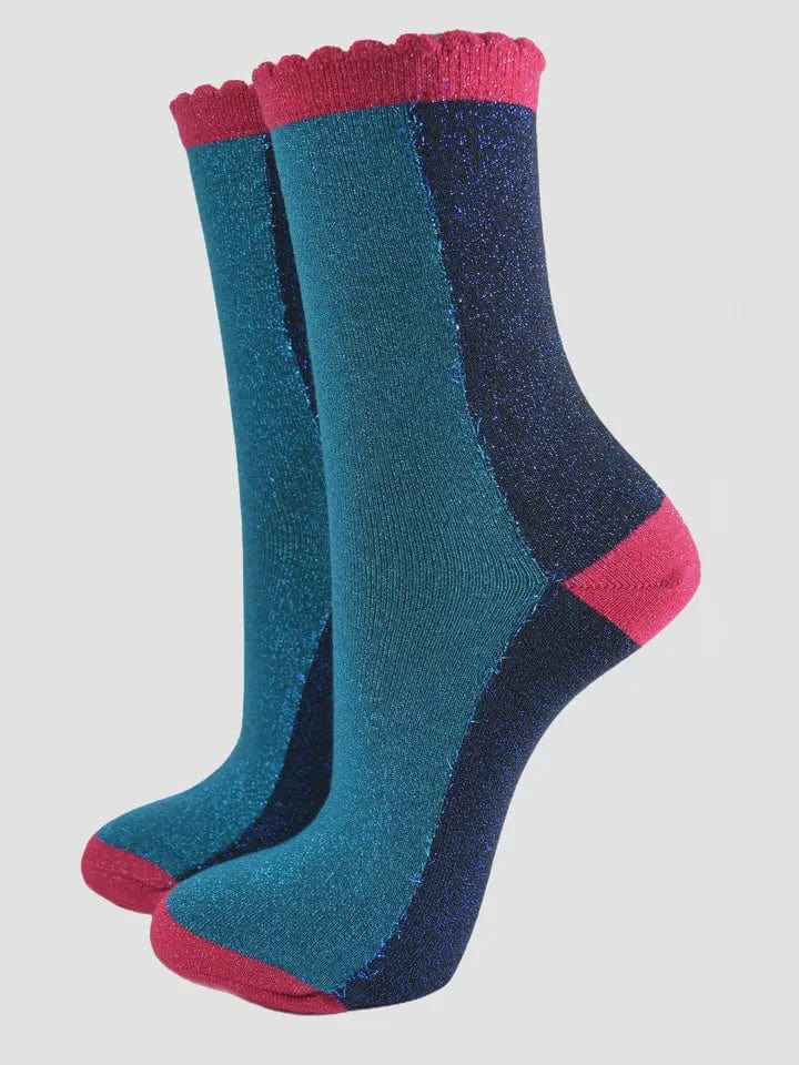 Sock Talk Accessories Sock Talk Glitter Socks Teal